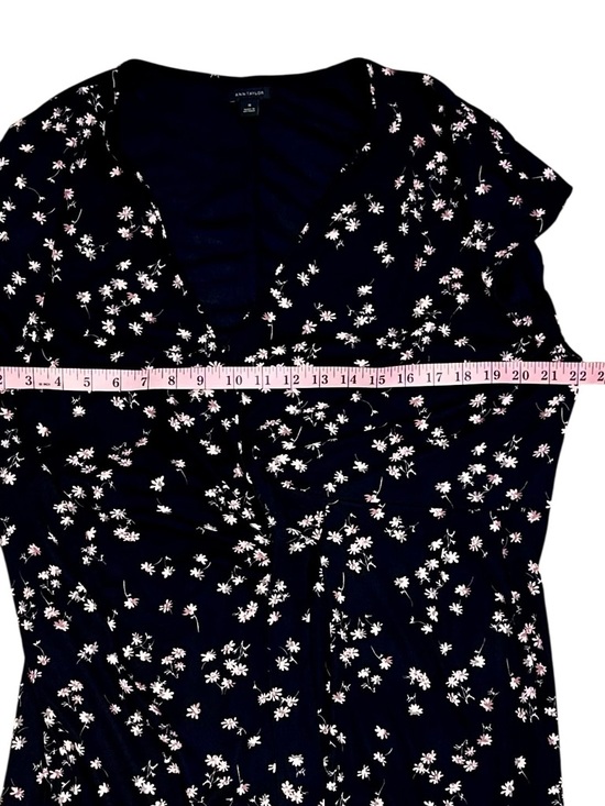 Ann Taylor Black Floral Faux Wrap Midi Dress Plus Size 18 - Picture 10 of 11